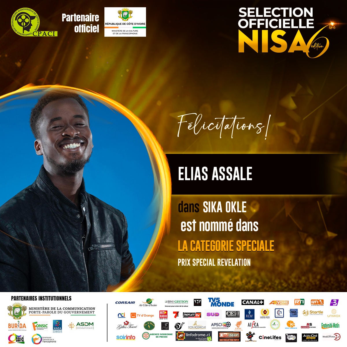 LA CATÉGORIE SPÉCIALE: PRIX SPÉCIAL RÉVÉLATION: ELIAS ASSALÉ dans SIKA OKLE